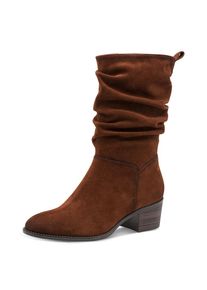 Tamaris , Stiefel , Blockabsatz, Kurzstiefel mit Falten am slouchy Schaft , braun , 37 , 37 , Kurzstiefel im coolen Western-Look