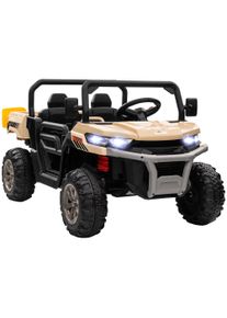 HOMCOM 12V Two-Seater Kids Electric Ride-On Car, with Electric Bucket, Remote Control - Yellow | Aosom Ireland