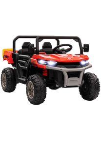 HOMCOM 12V Two-Seater Kids Electric Ride-On Car, with Electric Bucket, Remote Control - Red | Aosom Ireland