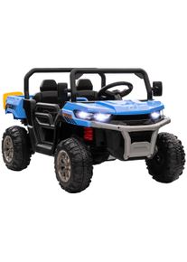 HOMCOM 12V Two-Seater Kids Electric Ride-On Car, with Electric Bucket, Remote Control - Blue | Aosom Ireland