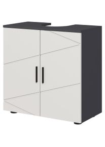 kleankin Pedestal Sink Cabinet, Bathroom Vanity Unit, Floor Basin Storage Cupboard with Double Doors and Shelf, 60 x 30 x 60 cm, Light Grey | Aosom Ireland