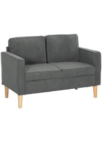 HOMCOM Small Two-Seater Corduroy Sofa - Grey | Aosom Ireland