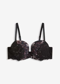 Reggiseno push-up con pizzo raffinato, Nero, Taglia 85C, bonprix