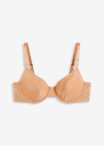 Soutien-gorge avec armatures et mati&egrave;re brillante - marron - taille 90B - bonprix
