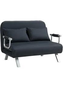 HOMCOM 2-Sitzer Sofa mit Schlaffunktion, Schlafsofa mit Verstellbarer Rückenlehne , Schwarz , Textil , Füllung: Schaumstoff,Schaumstoff,Schaumstoff , 80x78x111 cm , Wohnzimmer, Sofas & Couches, Schlafsofas