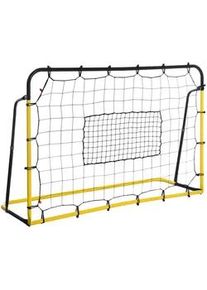 HOMCOM Fussballtor, Stahl, Gelb/Schwarz, 184 x 63 x 123 cm , Gelb, Schwarz , Metall , 63x184 cm , Freizeit & Co, Sport & Fitness