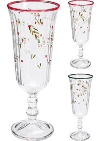 Koopmann Verre à champagne motif branche avec baies CHRISTMAS