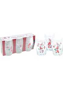 Koopmann Lot de 3 verres à eau motif lutin CHRISTMAS