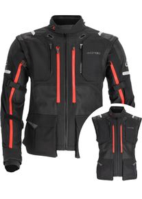 Acerbis Rally Pro, casaco t&ecirc;xtil , cor: Preto/Vermelho , tamanho: L