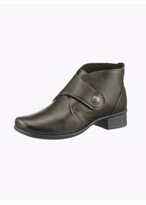 Dames Stiefelette mit Klettverschluss in bronskleurig ,maat 42, Witt, 100% Glad leer