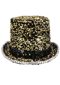 Boland Festival Zylinder mit goldenen Pailletten
