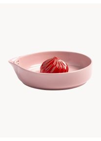 &k Amsterdam Handmade Lemon Squeezer Pudding Pink, Red Ceramic B 18 x D 16 cm