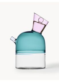 ICHENDORF Håndlavet eddike & olieflaske Travasi Blå, Rosa Glas Ø 8 x H 16 cm