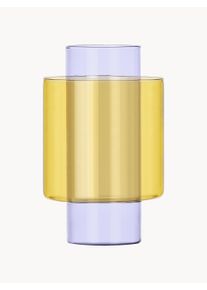 ICHENDORF Handmade Glass Vase Boreale, H 21 m Blue, Yellow Glass Ø 13 x H 21 cm