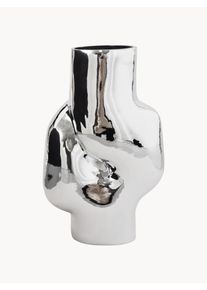 HKliving Wazon ze szkła Gleam Srebrny Szkło S 15 x W 32 cm