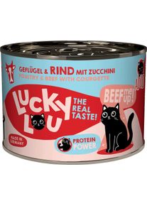 Lucky Lou Lifestage Adult Nassfutter mit Geflügel & Rind, 6x200g
