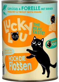 Lucky Lou Lifestage Adult Nassfutter mit Geflügel & Forelle, 6x400g