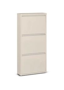 NATURN LIVING Scarpiera 3 ante - 50 x 15 x 103,5 cm - Scarpiera - Sistema di stoccaggio per scarpe - Metallo - Scatola per scarpe - Bianco