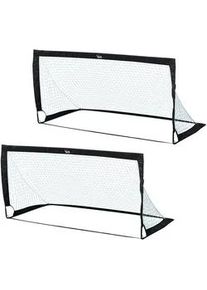 HOMCOM Fussballtor, Stahl, Schwarz, 186 x 90 x 89 cm , Metall , 90x186 cm , Freizeit & Co, Sport & Fitness