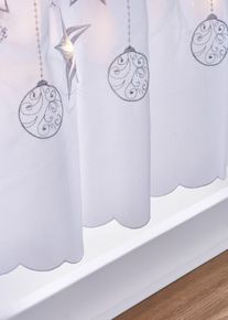 Cafégardin med LED-belysning och vintermotiv - vit - storlek 30x115 cm - bonprix