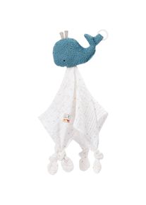 babyFEHN Fehn , Schmusetuch »NATUR, Wal« mit Befestigungsring für Schnuller; Enthält Bio-Baumwolle , weiß/blau