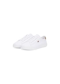 Tommy Hilfiger, Damen, Plateausneaker &raquo;VULC CANVAS LACE UP SNEAKER&laquo; , Freizeitschuh, Halbschuh, Schn&uuml;rschuh, in schmaler Form, wei&szlig;, 37, wei&szlig;, 