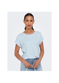 ONLY , Damen , Kurzarmshirt »ONLMOSTER STRIPE S/S O-NECK TOP JRS NOOS«, gestreift, lässig geschnitten, Jersey, Rundhals, Viskosemischung , Clear...