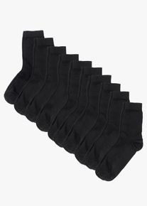 Sokker med økologisk bomull (10-pack), svart, størrelse 35-38, bonprix