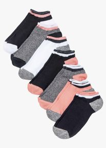 Ankelsokker med økologisk bomull (7-pack), svart, størrelse 35-38, bonprix