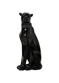 Dekopanther , Schwarz Hochglanz , Kunststoff , Panther , 23x60x28 cm , stehend , Dekoration, Dekofiguren & Skulpturen, Dekotiere