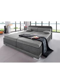 Maintal Polsterbett »wahlweise mit Matratze und praktischen Bettkasten in grau, Größe Liegefläche B/L/H: 180 cm x 200 cm x 55,00