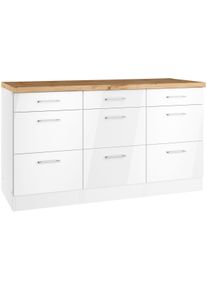 Kochstation Unterschrank »KS-Milan« Auszugschrank 150 cm in weiß, Größe B/H/T: 150 cm x 86 cm x 60 cm
