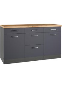 Kochstation Unterschrank »KS-Milan« Unterschrank 150 cm in grau, Größe B/H/T: 150 cm x 86 cm x 60 cm