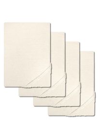 Set of 4 Castell fitted sheets microfiber interlock jersey champagne 90 x 190 - 100 x 200 cm (4 pieces)