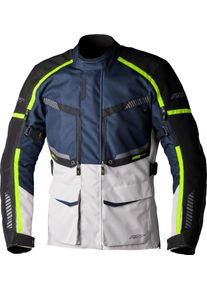 RST Maverick Evo, veste textile imperm&eacute;able , couleur: Gris Clair/Bleu Fonc&eacute;/Noir/Jaune N&eacute;on , taille: M