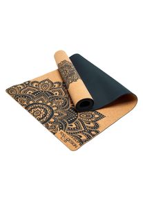 Tchibo - Korkowa mata do jogi Yoga Design Lab - kolor: czarny/beżowy