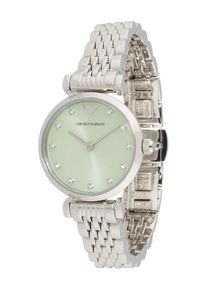 Emporio Armani Dames Analoog horloge pastelgroen / zilver One Size