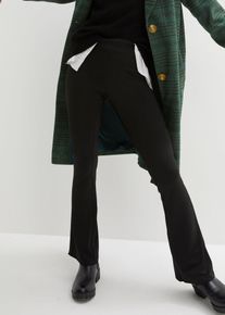 Wijd uitlopende thermo legging met elastische high-waist band - zwart - maat 36/38 (S) - bonprix