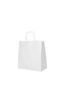 Papstar 25 bolsas, papel 25 cm x 26 cm x 17 cm blanco con asa retorcida