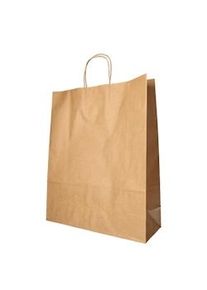Papstar 25 bolsas, papel 40 cm x 32 cm x 12 cm marrón con asa retorcida