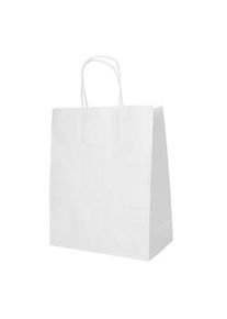 Papstar 25 bolsas, papel 44 cm x 32 cm x 17 cm blanco con asa retorcida
