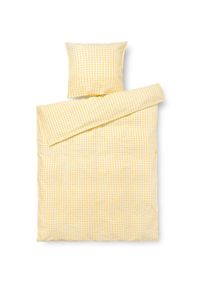 Juna, Bettw&auml;sche, B 140 x L 220 cm - &Oslash;kologisk bomuld - Gul/hvid (Bettw&auml;sche Set, 140 x 220 cm)