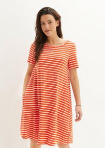 Baumwoll- Shirtkleid aus Flammgarn, rot, Größe 36/38 (S), mit Baumwolle, bonprix