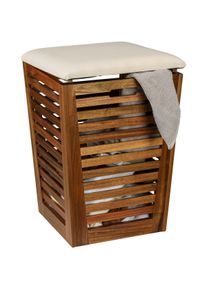 Wenko Kôš na špinavú bielizeň z akácie so sedákom Fondi 55 l