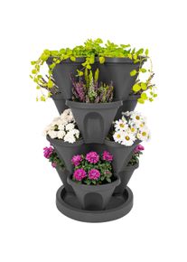 4Home Kvetinov&aacute; kask&aacute;da 4-dielna, antracit, 4 poschodia