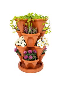 4Home Kvetinov&aacute; kask&aacute;da 4-dielna, terakota, 4 poschodia