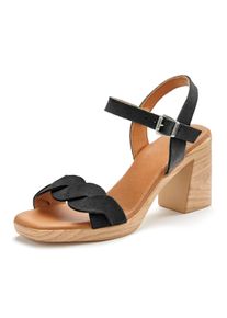 Lascana Dames Sandalen met riempjes in zwart ,maat 35, Witt, 100% Leer