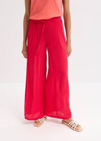 bonprix Femei Pantaloni largi din viscoză fină, roşu, 46