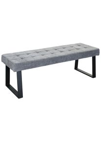 Mid.you Sitzbank , Hellgrau , Metall, Textil , 140x49x48 cm , Esszimmer, Bänke, Sitzbänke
