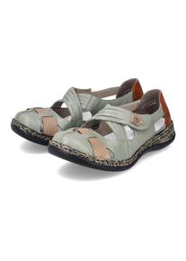 Rieker , Damen , Klettschuh Spangenschuh, Slipper, Sommerschuh mit Cut-Outs , mint-kombiniert , 36 , 36 , In modischer Optik